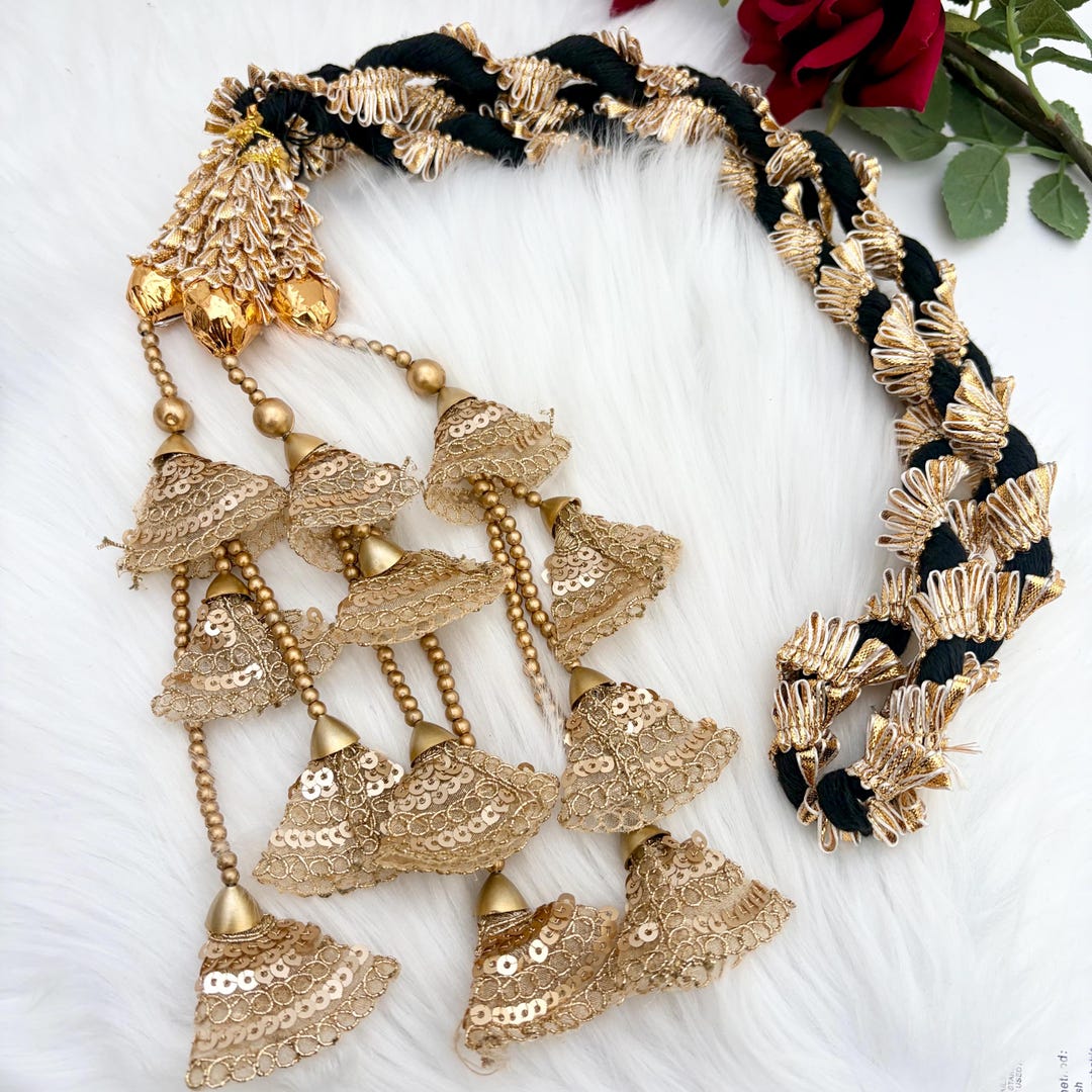 Punjabi Paranda: Gold Braid Hair Accessory Parandi - Etsy