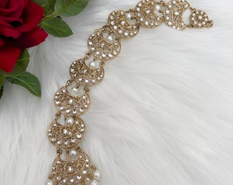 Kundan Choti/ Braid Choti / Indian Bridal Choti/ Kundan Hair accessories/ Indian Wedding/ Bridal Polki Hair accessories/ Mirror Paranda