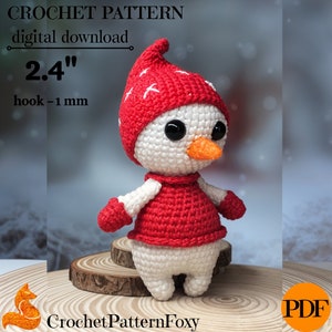 Snowman Amigurumi Crochet Pattern: Tiny Christmas Decor (PDF Pattern)