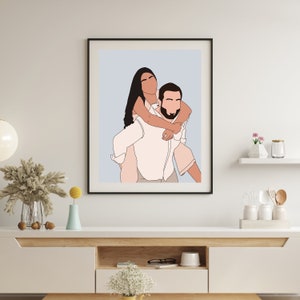 Photo de dessin animé couple photo à dessin de dessin animé
