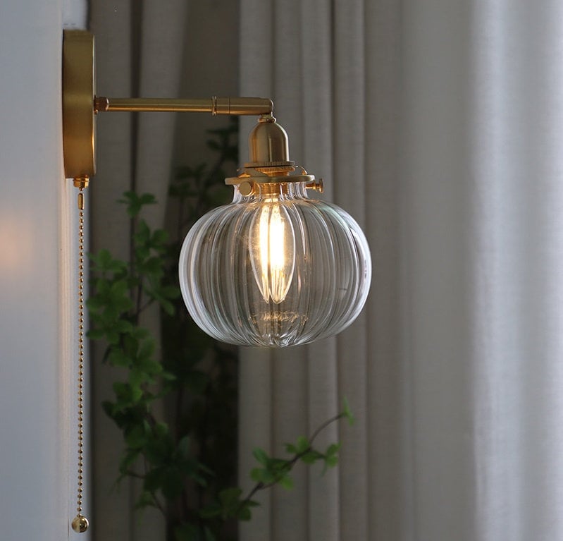 Modern Style Ceramic Pull Chain Wall Light