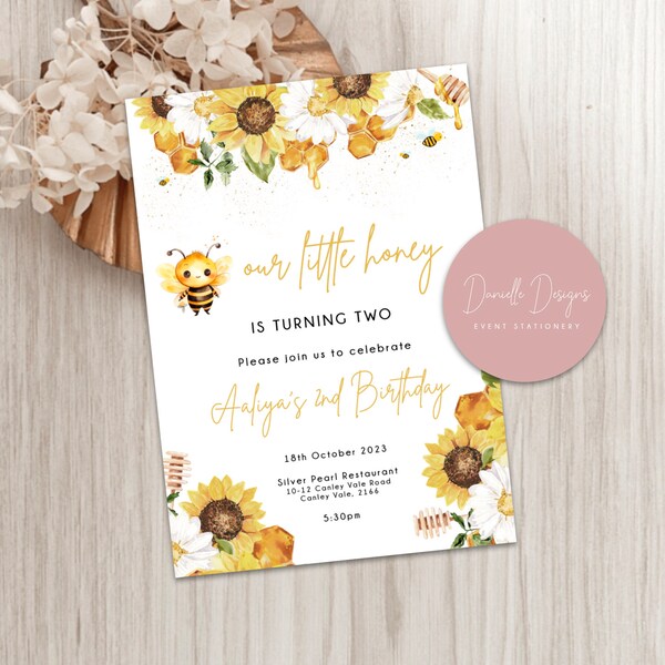 Honey Bee Digital File Invitation