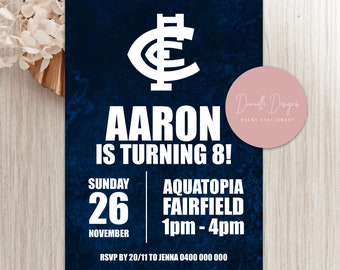 AFL Birthday Invitation Carlton Digital File