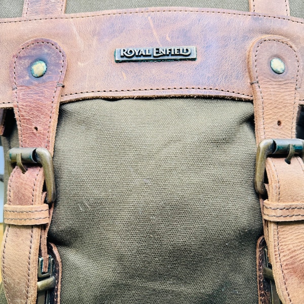 Royal Enfield bag in Canvas, leather and brass