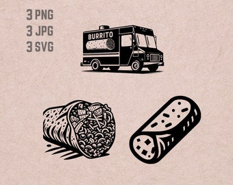 Burrito SVG designs,Burrito logo, Fast food PNG,  Burrito bundle, Mexican Food JPG, Food Truck vector