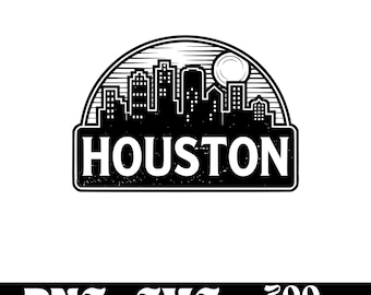 Conception SVG de la ligne d'horizon de Houston, logo de Houston, vecteur de la ligne d'horizon de Houston, ligne d'horizon PNG, lot de villes du monde, clipart urbain