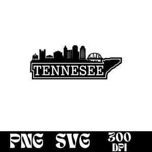 SVG-ontwerp Tennessee, Tennessee-logo, Tennessee Skyline-vector, Skyline PNG, Tennessee Silhouet, Tennessee Clipart