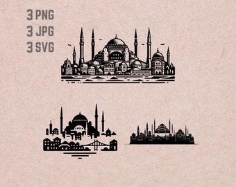 İstanbul Skyline SVG designs, İstanbul logo, İstanbul Skyline vector, Turkey clipart, Skyline PNG, World Cities bundle, Urban Clipart