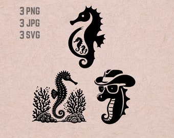 Sea Horse svg designs, Seahorse logo, Hat & Sunglasses PNG, Sea Creature bundle clipart, Pregnant JPG , Coral Reef vector