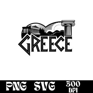 Conception de la Grèce SVG, logo de la Grèce, vecteur de la Grèce, Grèce PNG, ligne d'horizon de la Grèce, clipart de l'Acropole