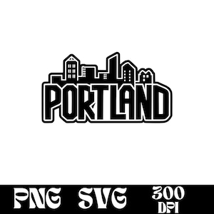 Portland Skyline SVG Design, Portland Logo, Portland Skyline Vektor, Skyline PNG, Städte der Welt bündeln, Urban Clipart