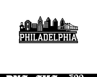 Philadelphia Skyline SVG design, Philadelphia logo, Philadelphia Skyline vector, Skyline PNG, World Cities bundle, Urban Clipart