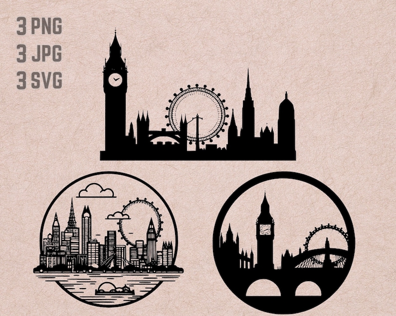London Icon Vector London Skyline SVG Designs, London Logo, London Skyline Vector, Skyline ...