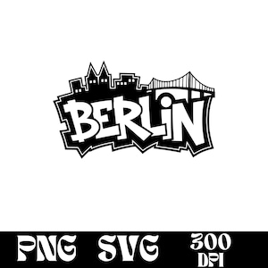 Berlin Skyline SVG design, Berlin logo, Berlin Skyline vector, Skyline PNG, World Cities bundle, Urban Clipart
