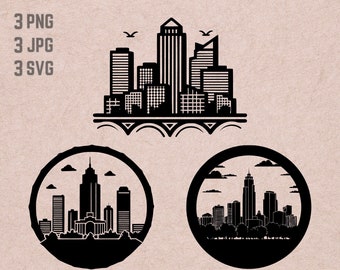 Conceptions SVG de la ligne d'horizon de Houston, logo de Houston, vecteur de la ligne d'horizon de Houston, ligne d'horizon PNG, lot de villes du monde, clipart urbain