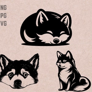 Shiba Inu SVG designs, dog logo, dog lover vector, funny dog PNG, dog breed bundle clipart, pet silhouette ,T-shirt Printable