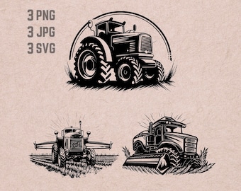 Agriculture SVG designs, Tractor logo, Harvester vector, Sprayers png, Farming Equipment bundle, Farming Clipart