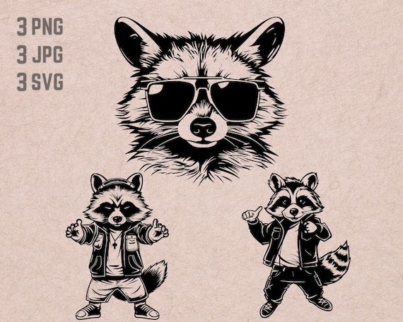Raccoon With Sunglasses svg designs, Raccoon logo vector, Sunglasses PNG, Urban Raccoon bundle clipart, Funny Animals JPG ,T-shirt Printable