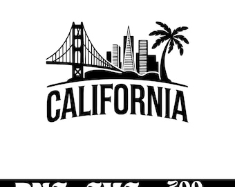 California Skyline SVG design, California logo, California Skyline vector, Skyline PNG, California Silhouette, California Clipart