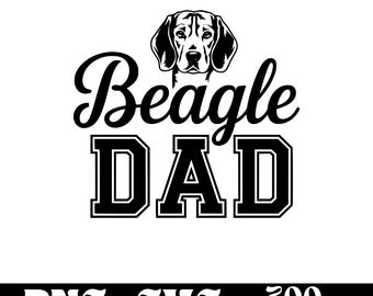 Beagle Dad SVG design, dog logo, dog lover vector, funny dog PNG, dog breed clipart, pet silhouette ,T-shirt Printable