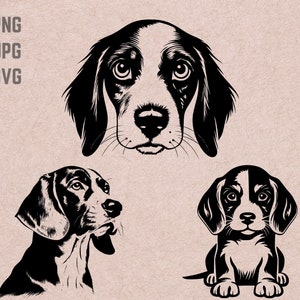 Beagle SVG designs, dog logo, dog lover vector,funny dog PNG, dog breed bundle clipart, pet silhouette ,T-shirt Printable
