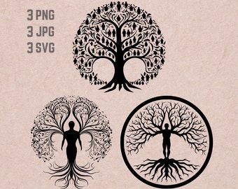 Tree Of Life SVG designs, Tree Of Life logo, Life Tree vector, Forest PNG, Human Tree bundle, Nature Clipart