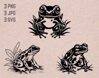 Poison Dart Toad Jungle Scene svg designs, Toad logo vector, Safari PNG, Jungle Scene bundle clipart, Zoo Animals JPG ,T-shirt Printable