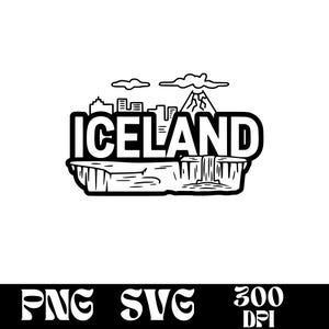 Design SVG Islanda, logo Islanda, vettore Islanda, Skyline PNG, Skyline Islanda, Clipart Islanda