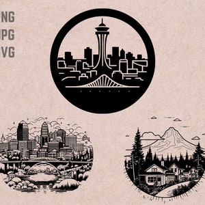 Portland Skyline SVG-Designs, Portland Logo, Portland Skyline Vektor, Skyline PNG, World Cities Bundle, Urban Clipart