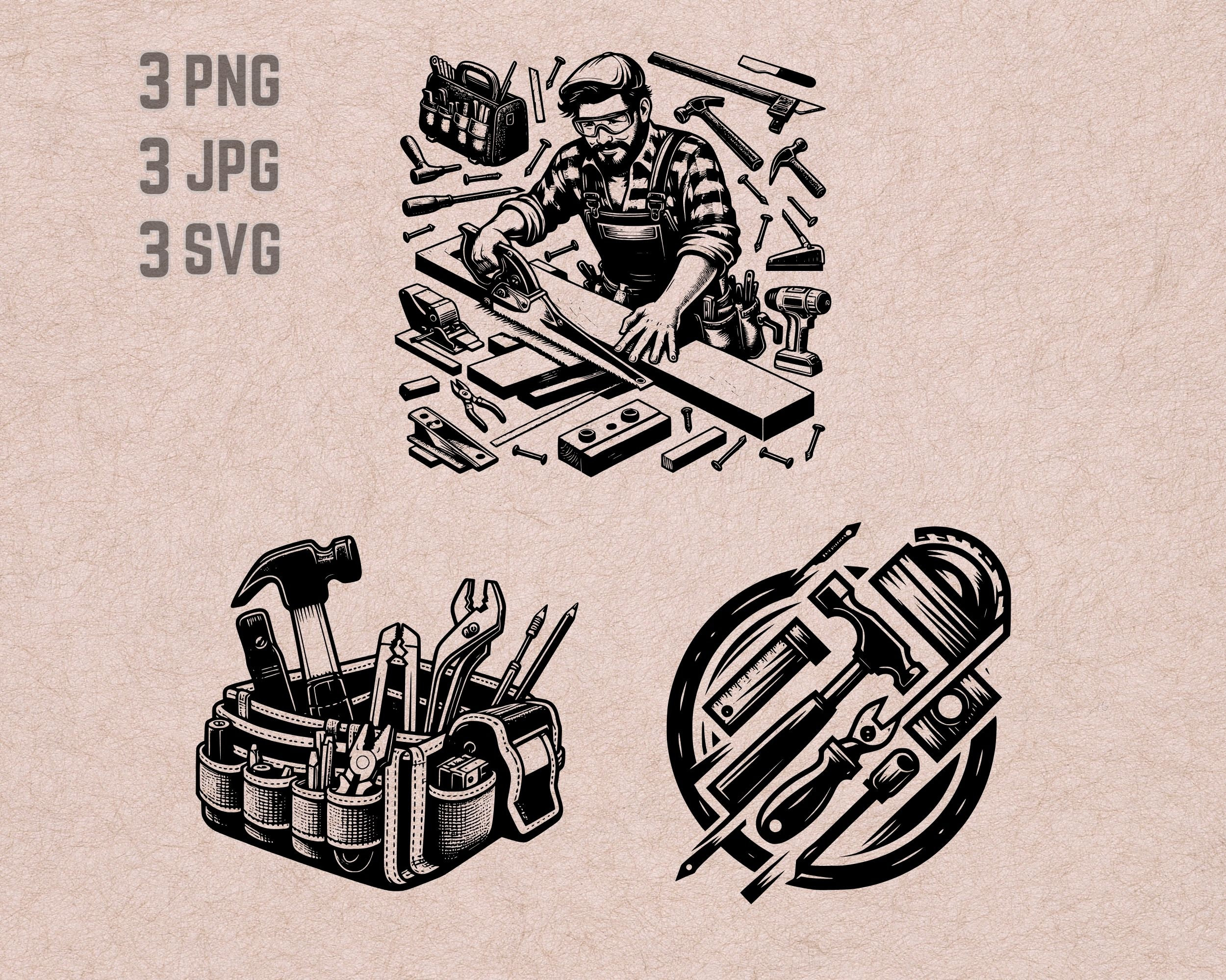 Carpenter SVG Designs, Carpenter Logo, Tool Belt Vector, Wood Work PNG ...
