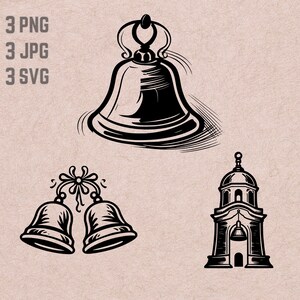 Conceptions de cloche SVG, logo de cloche, vecteur de clocher, Jingle Bells PNG, lot de cloches, clipart anneau de cloche