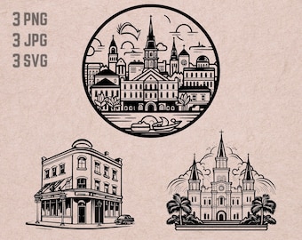 New Orleans Skyline SVG designs, New Orleans logo, New Orleans Skyline vector, Skyline PNG, USA Cities bundle, Urban Clipart