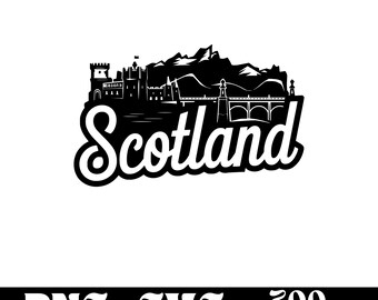 Scotland SVG design, Scotland logo, Scotland vector, Scotland PNG, Scotland Skyline, Scotland Landscape Clipart