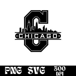 Design SVG do horizonte de Chicago, logotipo de Chicago, vetor do horizonte de Chicago, PNG do horizonte, pacote de Chicago, clipart urbano