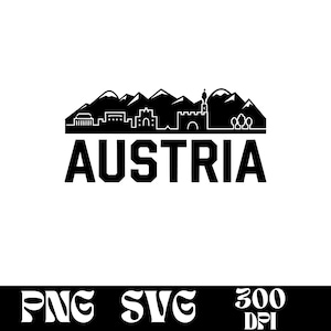 Austria Skyline SVG design, Austria logo, Austria Skyline vector, Skyline PNG, Austria Sticker, Austria Clipart