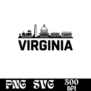 Conception Virginie SVG, logo Virginie, vecteur Virginie, Virginie Skyline PNG, Virginie Clipart