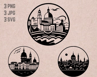Lisbon Skyline SVG designs, Lisbon logo, Lisbon Skyline vector, Skyline PNG, World Cities bundle, Urban Clipart
