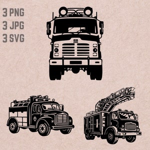 Disegni SVG di camion dei pompieri, logo camion dei pompieri, vettore dei vigili del fuoco, gancio e scala PNG, pacchetto camion dei pompieri, Pumper Truck Clipart