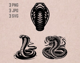 Cobra svg designs, Cobra logo , Snake PNG, King Cobra bundle clipart, Venom svg JPG , Serpent png, Reptiles silhouette