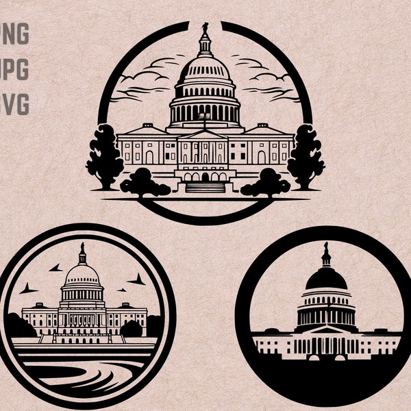 Washington, D.C. Skyline SVG designs, Washington, D.C. logo, Washington, D.C. Skyline vector, Skyline PNG, USA Cities bundle, Urban Clipart