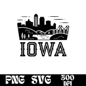 Iowa SVG design, Iowa logo, Iowa vector, Iowa Skyline PNG, Iowa Clipart