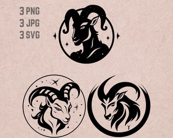 Capricorn Zodiac Sign svg designs, Capricorn logo, Zodiac Sign PNG, Zodiac bundle clipart, Astrology JPG, Astrology Sign clipart