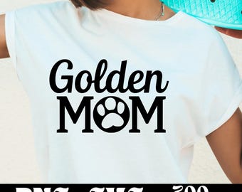 Golden Mom SVG design, dog logo, dog lover vector, funny dog PNG, dog breed clipart, pet silhouette , Golden Retriever PNG