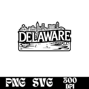 Delaware SVG design, Delaware logo, Delaware vector, Delaware Skyline PNG, Delaware Clipart