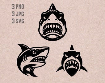 Shark svg designs, Shark logo vector, Shark Teeth PNG, Sea Creature bundle clipart, Predator JPG , Scary Shark vector, Ocean png