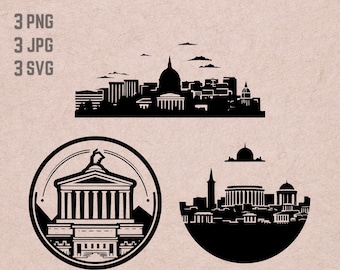 Athens Skyline SVG designs, Athens logo, Athens Skyline vector, Skyline PNG, World Cities bundle, Urban Clipart