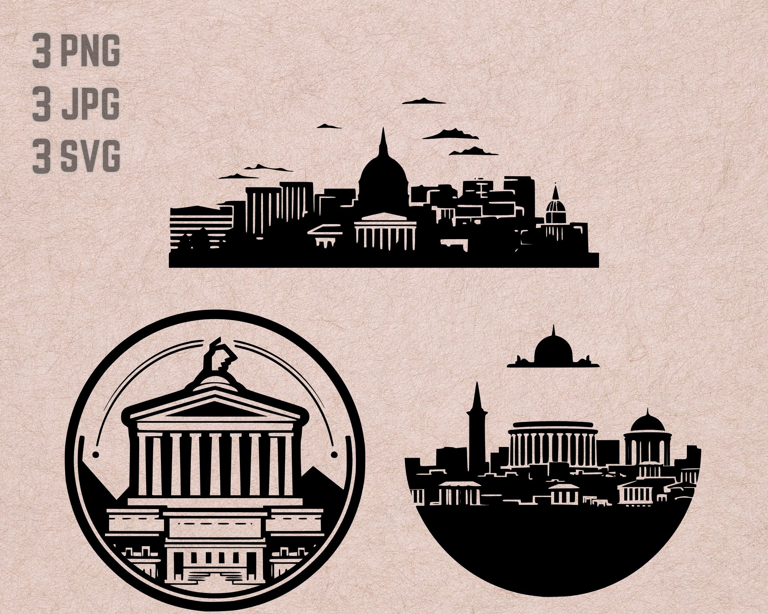 Athens Skyline SVG Designs, Athens Logo, Athens Skyline Vector, Skyline ...