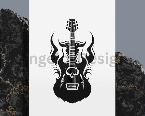 アート・デザイン・音楽 DESIGN for G Human Scale Horror Guitar SVG Designs, Guitar Logo, Guitar Demon Vector