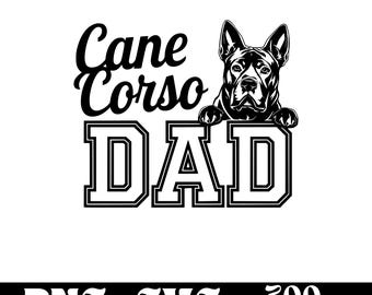 Cane Corso Dad SVG design, dog logo, dog lover vector, funny dog PNG, dog breed clipart, pet silhouette ,T-shirt Printable
