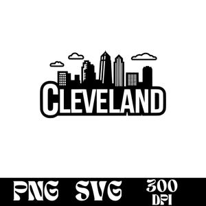 Cleveland Skyline SVG design, Cleveland logo, Cleveland Skyline vector, Skyline PNG, World Cities bundle, Urban Clipart